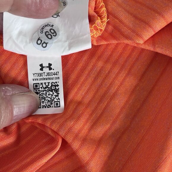 Under Armour The Playoff Polo Shirt Men’s Size XLarge Orange Stripes Casual - Picture 9 of 10